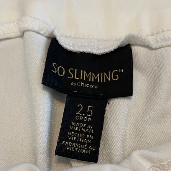 Chico's Plus White Ankle Cropped Pants - Picture 2 of 4